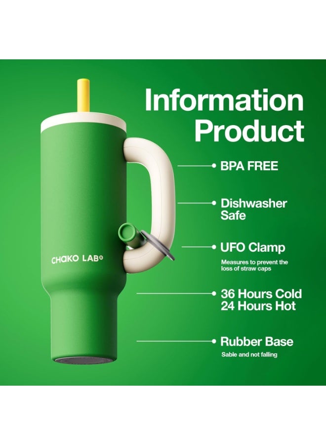 CHAKO LAB CHaKOLAB BaWangCUP Stainless Steel Insulated Tumbler with Handle and Straw, Leakproof for Travel, BPA Free, 316 Stainless Steel Liner, 950 ml - Image 3