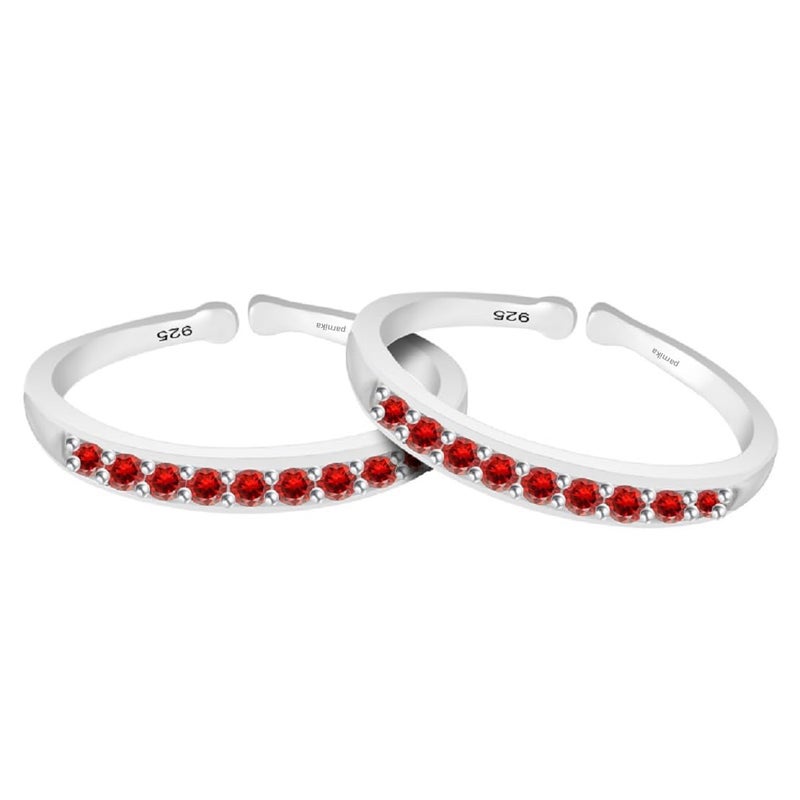 MJ 925 Stunning CZ Toe Rings (Leg Finger Rings) in 92.5 Sterling Silver for Women and Girls - Image 3