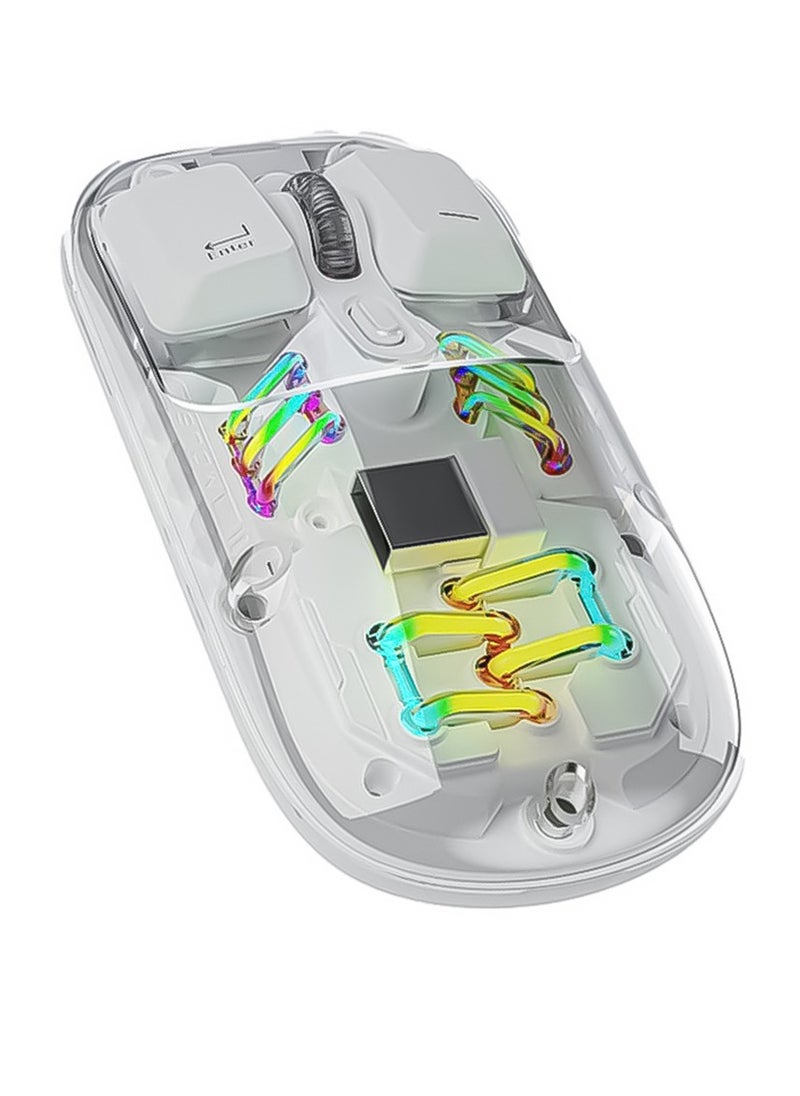Generic 1600 DPI Transparent Mouse 2.4G and Bluetooth Dual Mode - White  - Image 1