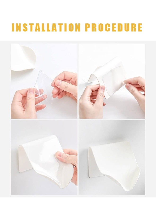 صحن صابون للتجفيف الذاتي مثبت على الحائط للحمام ، صينية بلاستيك ABS بدون ثقب حامل صابون عائم على الحائط ، صينية صابون شلال ذاتية التجفيف (أصفر) - Image 5