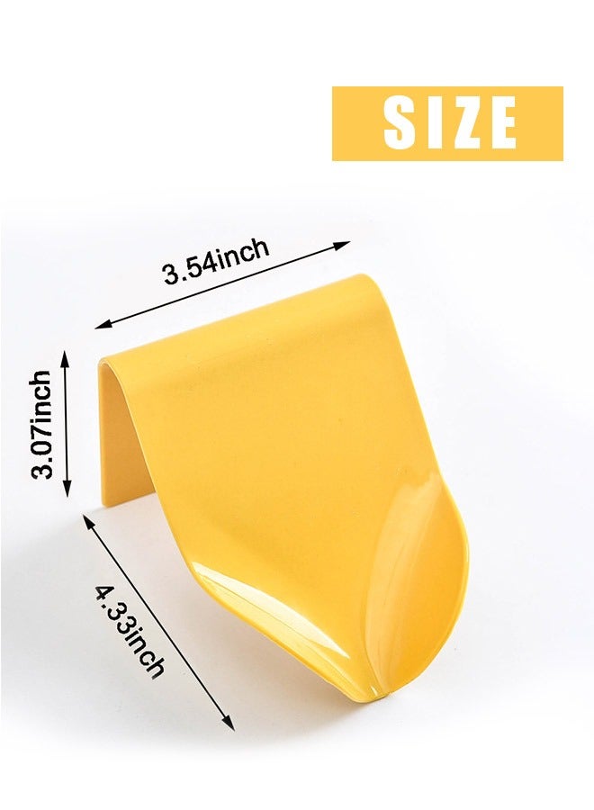 صحن صابون للتجفيف الذاتي مثبت على الحائط للحمام ، صينية بلاستيك ABS بدون ثقب حامل صابون عائم على الحائط ، صينية صابون شلال ذاتية التجفيف (أصفر) - Image 2