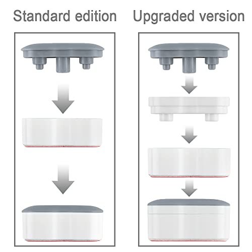 Maylanny Bidet Toilet Seat Bumpers, Universal Toilet Seat Buffer,Toilet Lid Rubber Bumpers with 2 Heights adjustment,Bidet Bumpers with Strong Self Adhesive(Grey & Clear, 5 for Toilet Lid, 2 for Toilet Tank) - Image 4