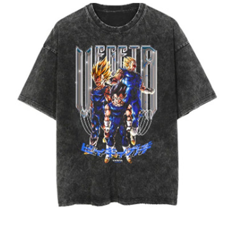 Old Retro Washed Animation Five Short Sleeve American Sleeve Tt Shirt - Image 1