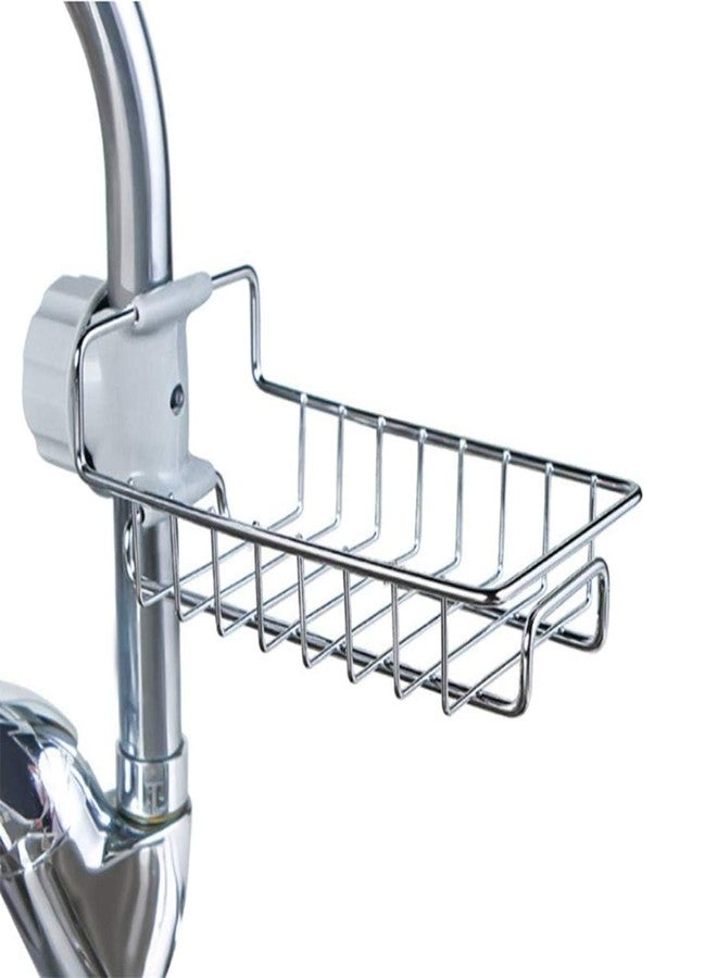 SUBDIAL Stainless Steel Hanging Sink Organizer for Sponges & Soap - Over Faucet Rack for Kitchen or Bathroom - Rust-Free & Detachable - Image 1