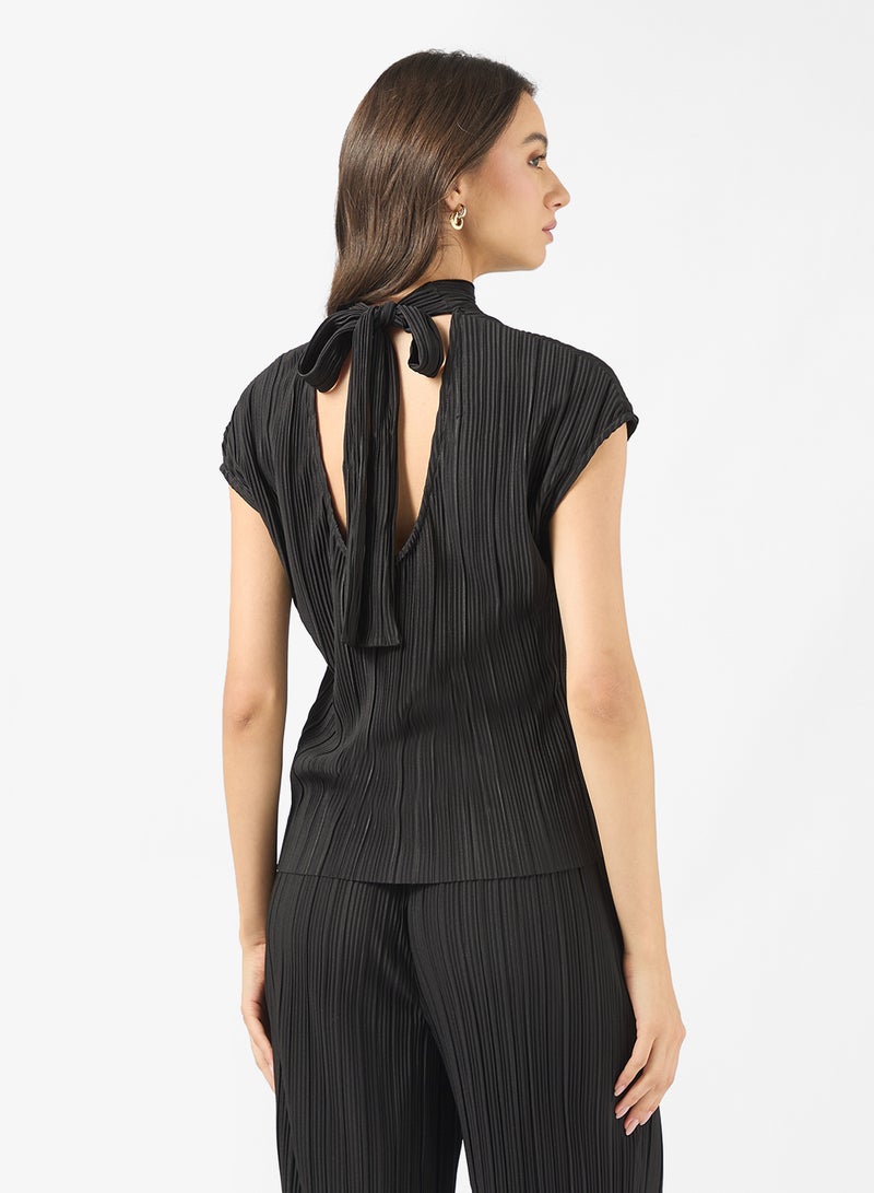 VERO MODA Vmaurora Tie Neck Capsleeve Top - Image 2