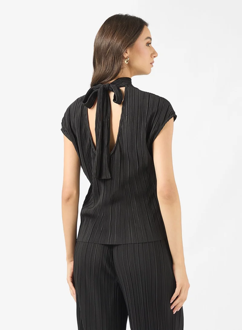 VERO MODA Vmaurora Tie Neck Capsleeve Top