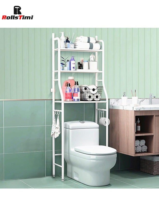 رولستيمي رف تخزين المرحاض من 3 طبقات أبيض 25 * 160 * 47 سم  - Image 3
