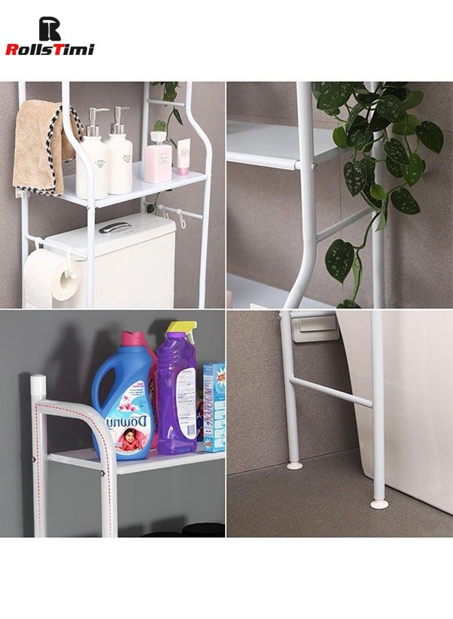 رولستيمي رف تخزين المرحاض من 3 طبقات أبيض 25 * 160 * 47 سم  - Image 4