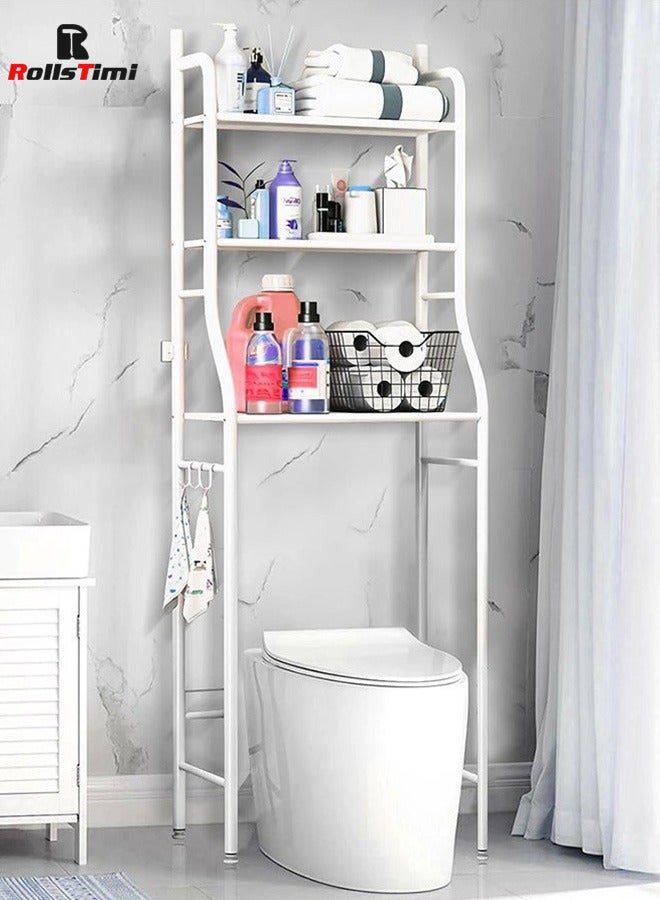 رولستيمي رف تخزين المرحاض من 3 طبقات أبيض 25 * 160 * 47 سم  - Image 1