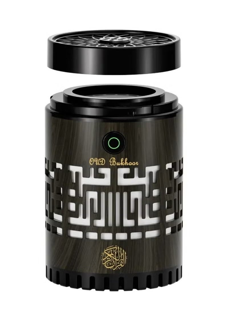 ELTRAZONE - SQ-309 Quran Speaker & Mini Bakhoor Incense Burner – 8GB Memory, 15 Language Recitations, Bluetooth Speaker with Multicolor LED Night Light, App & Remote Controlled, Natural Wood Finish, Wireless Audio, Dual-Function Quran Player and Aroma Diffuser for Home & Travel - Image 1