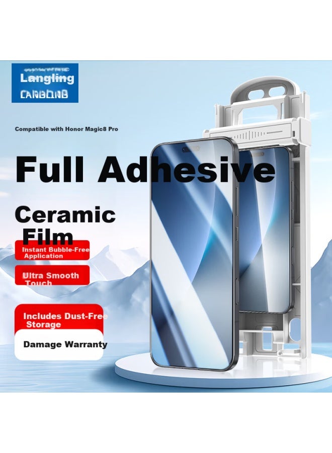 LANGLING حماية شاشة لانجلينغ فيلم سيراميك لHonor Magic8 Pro لاصق كامل HD مقاوم للصدمات والخدوش ومضاد للبصمات وخالي من الغبار وسهل التطبيق - Image 1