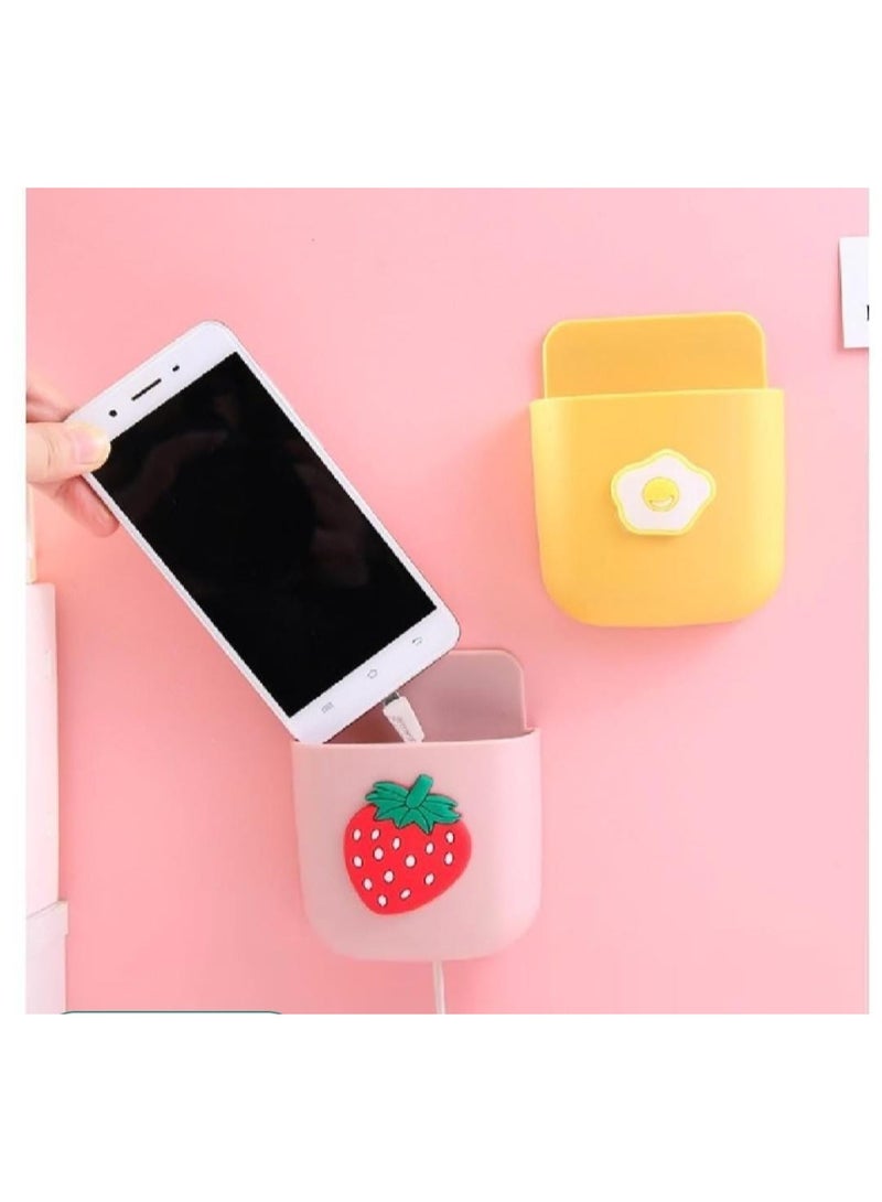 Wall Mount Phone Holder, Phone Stand for Bed, Wall Mounted Shower Phone Holder Remote Control Holder , Self-Adhesive Universal Media Organizer Storage Box (Mixed Colors) - Image 4