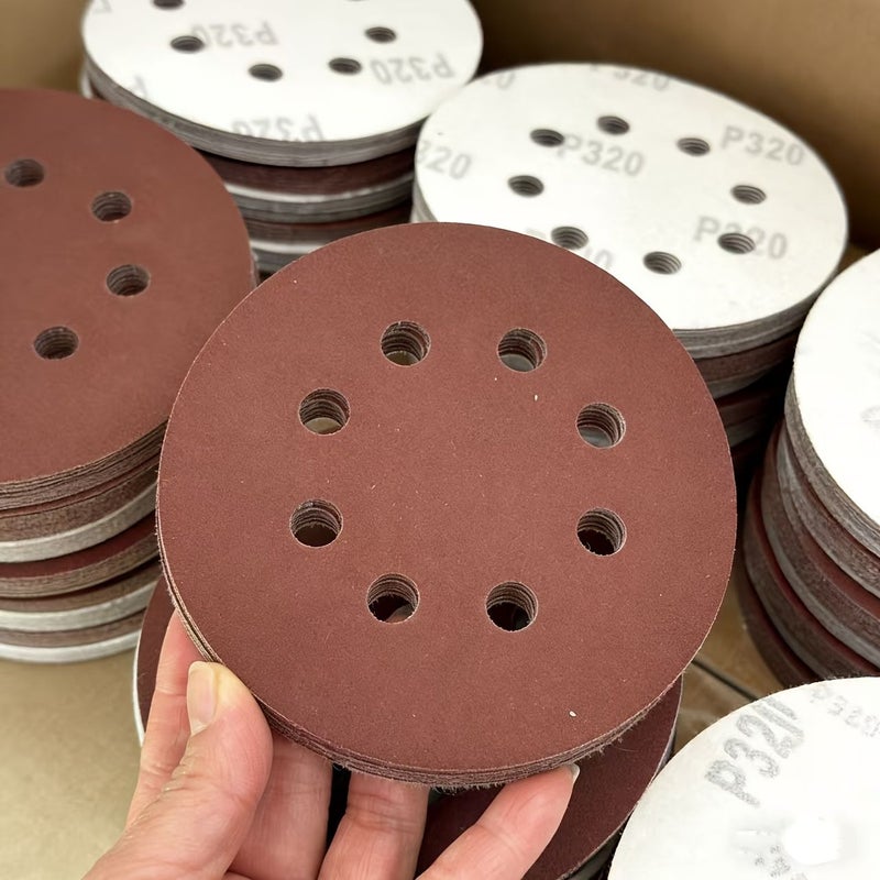 30pcs 8 Hole 125mm Sanding Discs Hook and Loop for Orbital Sander 80 150 180 Grit - Image 3