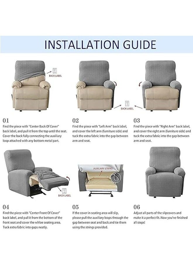 Generic - Single/multi-person chaise longue sofa protector Elastic sofa rail chaise longue cover Soft furniture protector with elastic chair cover T-jacquard pattern - Image 1