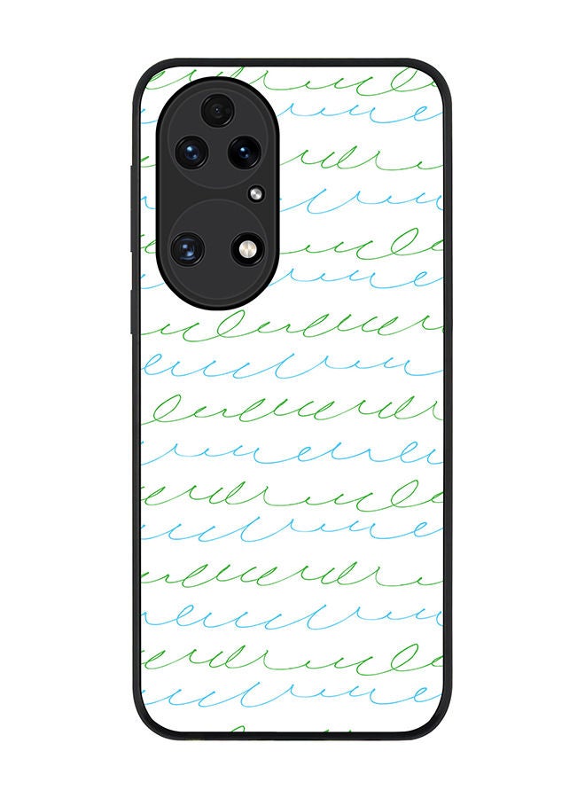 Stylizedd Rugged Black edge case for Huawei P50 Slim fit Soft Case Flexible Rubber Edges Anti Drop TPU Gel Thin Cover - Cursive Story - Image 1