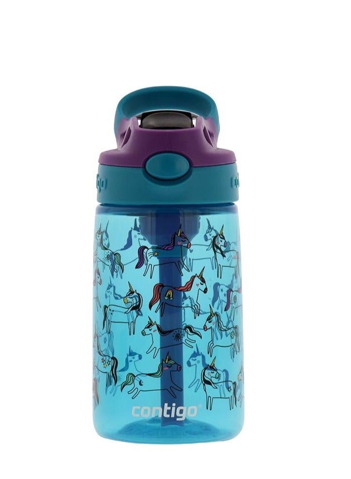 Contigo AUTOSPOUT Camping Hydration Water Bottles, 14oz (Pack of 1), Unicorn - Image 1