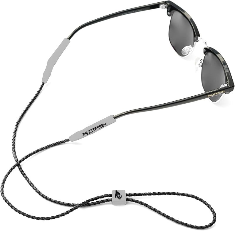 Pilotfish Leather Sunglasses Strap - Glasses Retainer Cord for Men or Women, Secure Chain Eyeglass or Sunglass Holder - Image 1