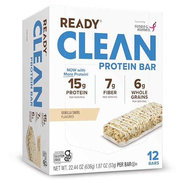 Ready® Protein Bars – High-Protein Snack with 15g Whey Protein, All-Natural Ingredients, Supports Lean Muscle and Recovery, No Artificial Sweeteners – Vanilla Swirl, 12-Pack - Image 1