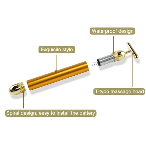 Whitecloud TRANSFORMING HOMES Energy Beauty Bar Electric Vibration Facial Massager T-Shaped Anti-Wrinkle Roller for Face Neck Cheeks Clavicle Arms and Legs Waterproof Skin Care (EBB-3) - Image 4