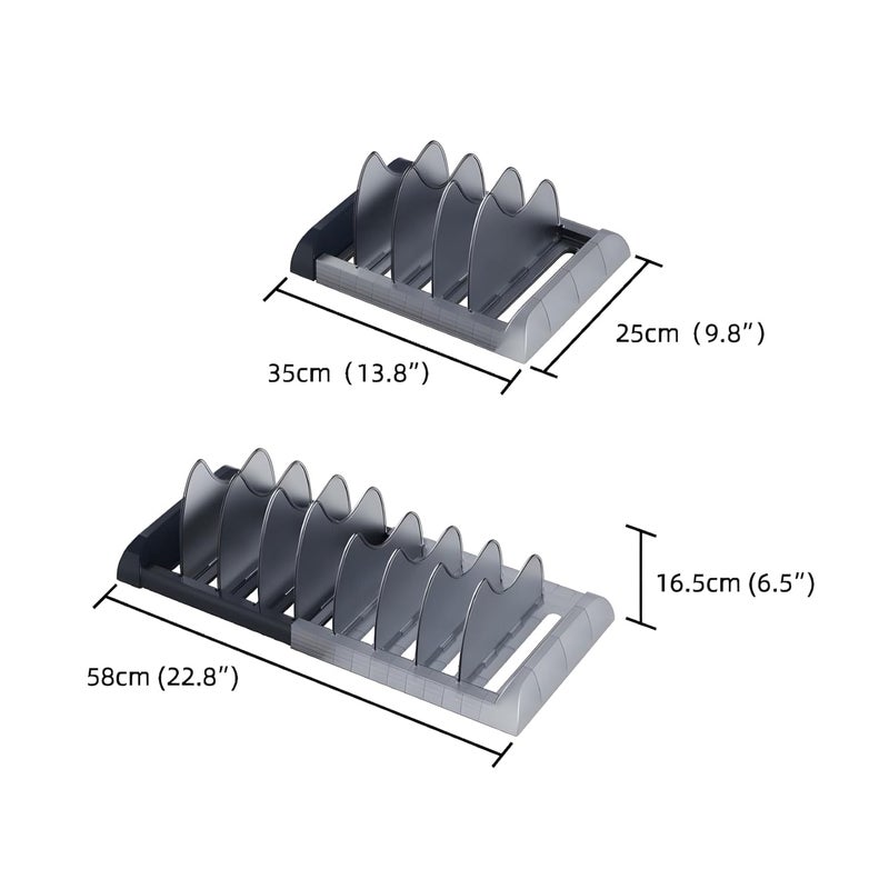 Breewell New 8 in 1 Pot Lid Holder Countertop Pan Lid Organizer Space Saving Easy Installing Kitchen Holder Supplies for Hotels Restaurants Bars HomesPlastic Multicolour - Image 4