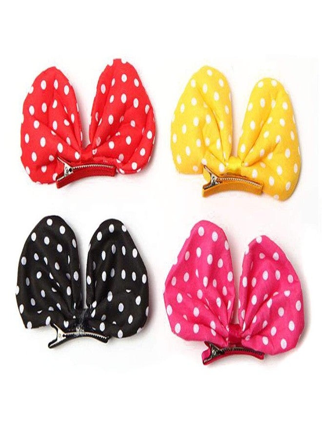 سوبيربليس 4 قطع من عصابات الرأس البيضاء الكبيرة المنقطة على شكل فيونكة، ودبابيس الشعر، ومشابك الشعر، مناسبة للفتيات والمراهقات والأطفال الصغار - Image 1