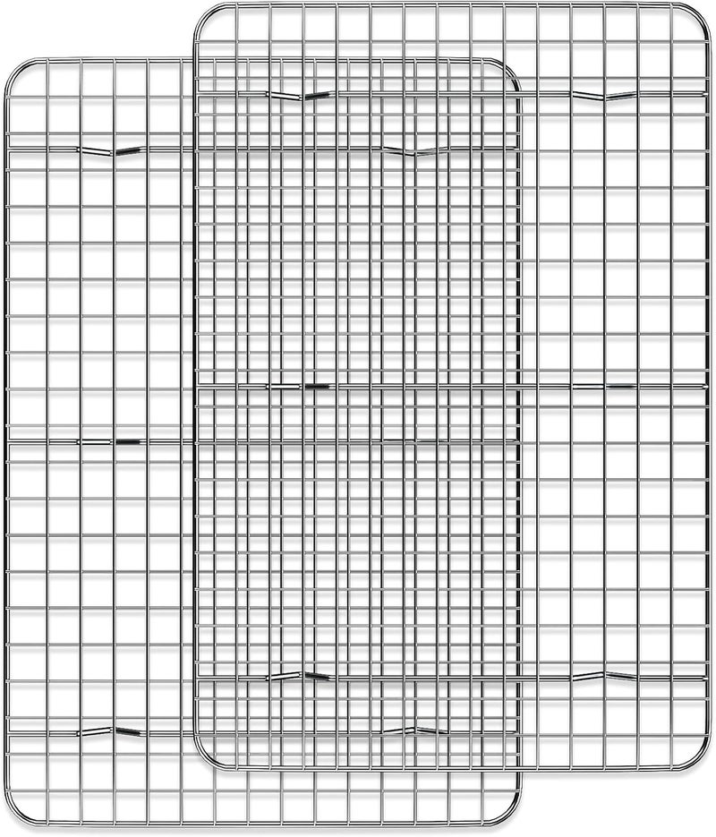 Deedro Cooling Rack for Baking 2-Pack, 15 x 10 Inches Baking Rack, Stainless Steel Wire Cookie Rack Fits Jelly Roll Sheet Pan, Oven Safe for Cooking, Roasting, Grilling - Image 1