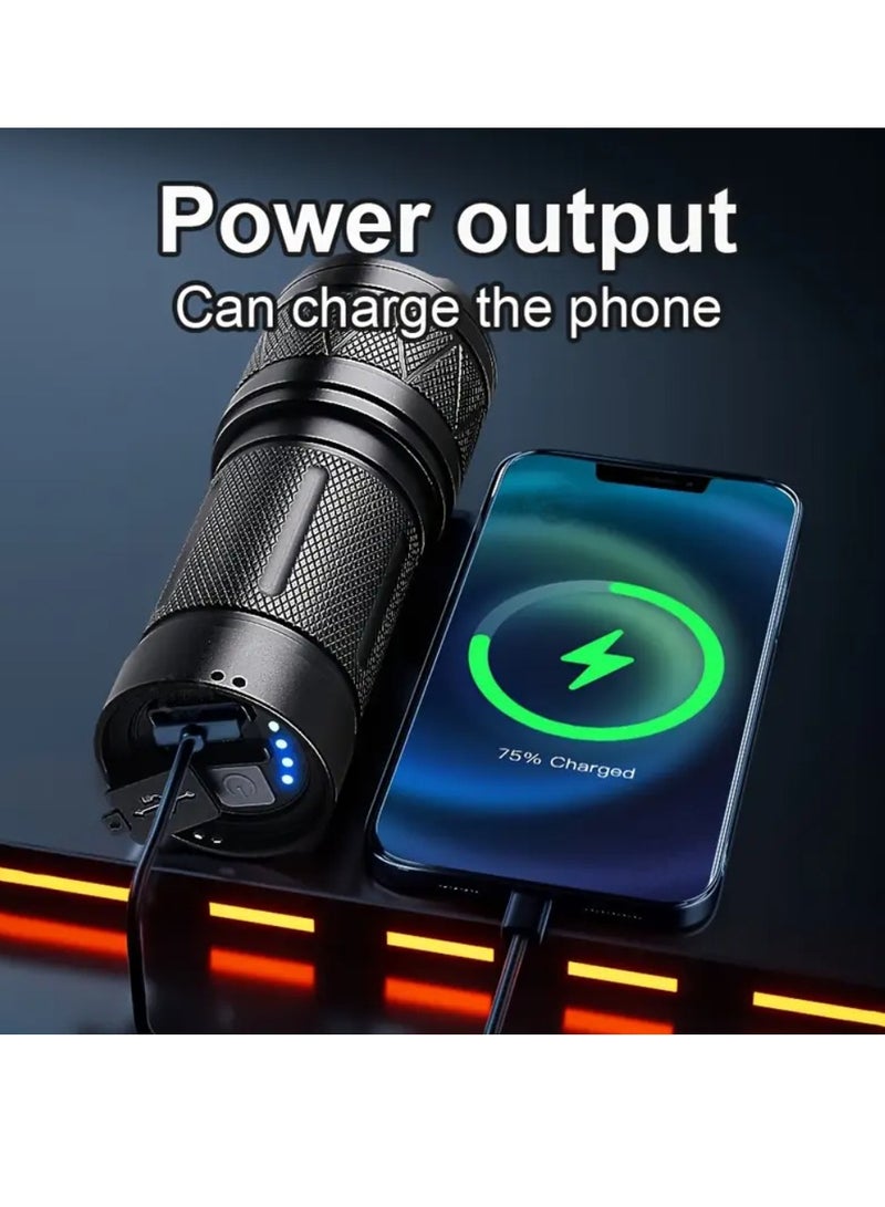 Super Bright LED Flashlight, 12000mAh Rechargeable Battery, Handheld Torch for Home Security, Safety, Cleaning, No Waterproof, Battery Powered - Image 3