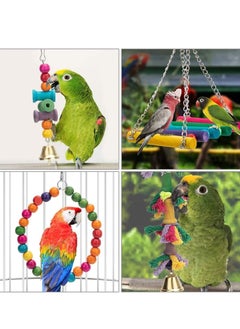 Y&D Bird Toys Parrots 8 pcs Hanging Swing Chewing Bell for Cage Conures Parakeets Cockatiels Macaws Finches Mynah Budgies and Lovely Birds  - Image 3