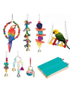 Y&D Bird Toys Parrots 8 pcs Hanging Swing Chewing Bell for Cage Conures Parakeets Cockatiels Macaws Finches Mynah Budgies and Lovely Birds  - Image 2