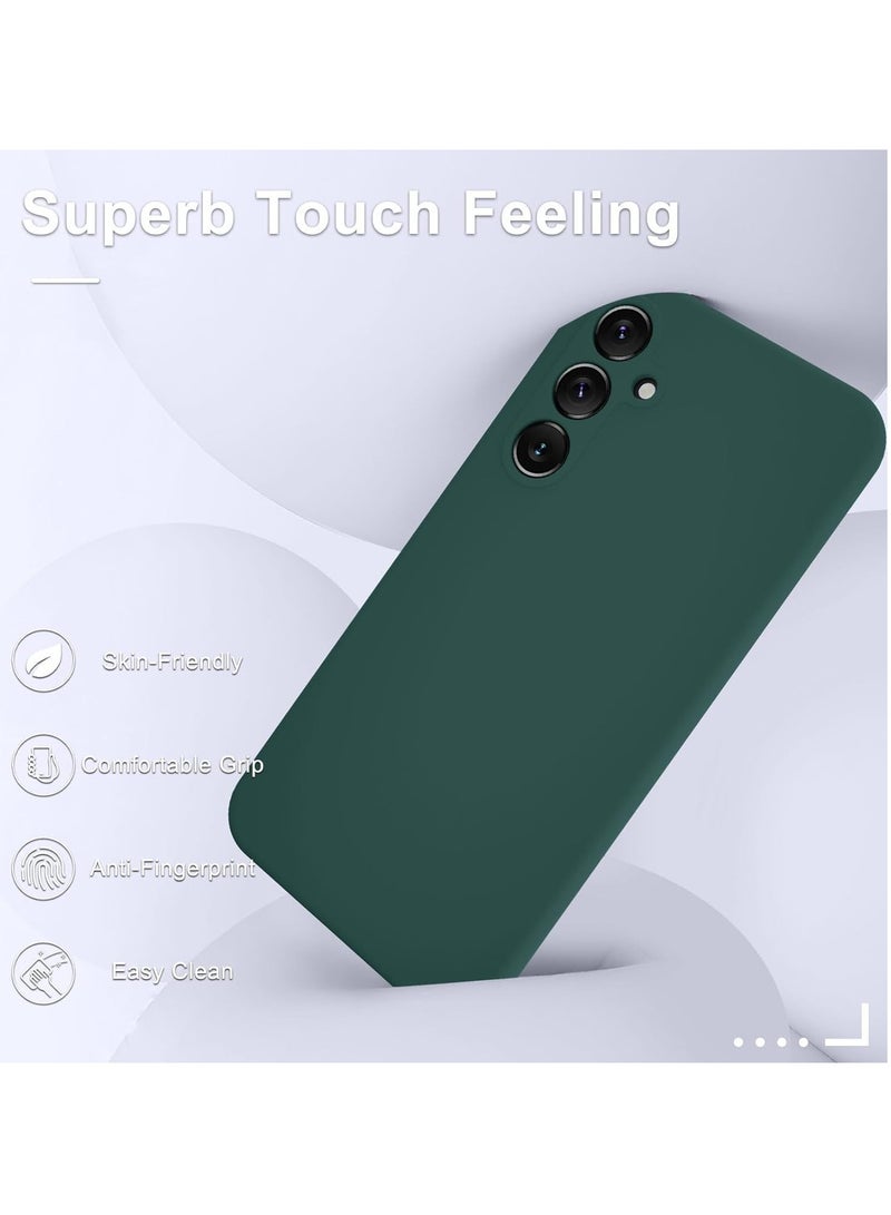 ELTRAZONE Samsung Galaxy S24 Plus Silicone Phone Case with Screen Protector - Full Body Shockproof Slim Cover, Soft Anti-Scratch Microfiber Lining, Wireless Charging Support (Dark Green) - Image 3