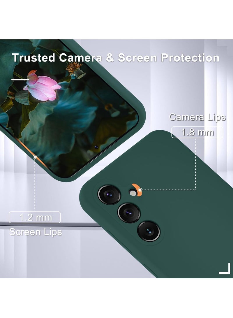 ELTRAZONE Samsung Galaxy S24 Plus Silicone Phone Case with Screen Protector - Full Body Shockproof Slim Cover, Soft Anti-Scratch Microfiber Lining, Wireless Charging Support (Dark Green) - Image 4