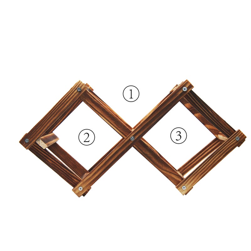 MUGLIO Foldable Wooden Wine Bottle Holder Free Standing Natural Wine Shelves for Pantry 2 Slots for 3 Bottles Wine Rack - Image 5