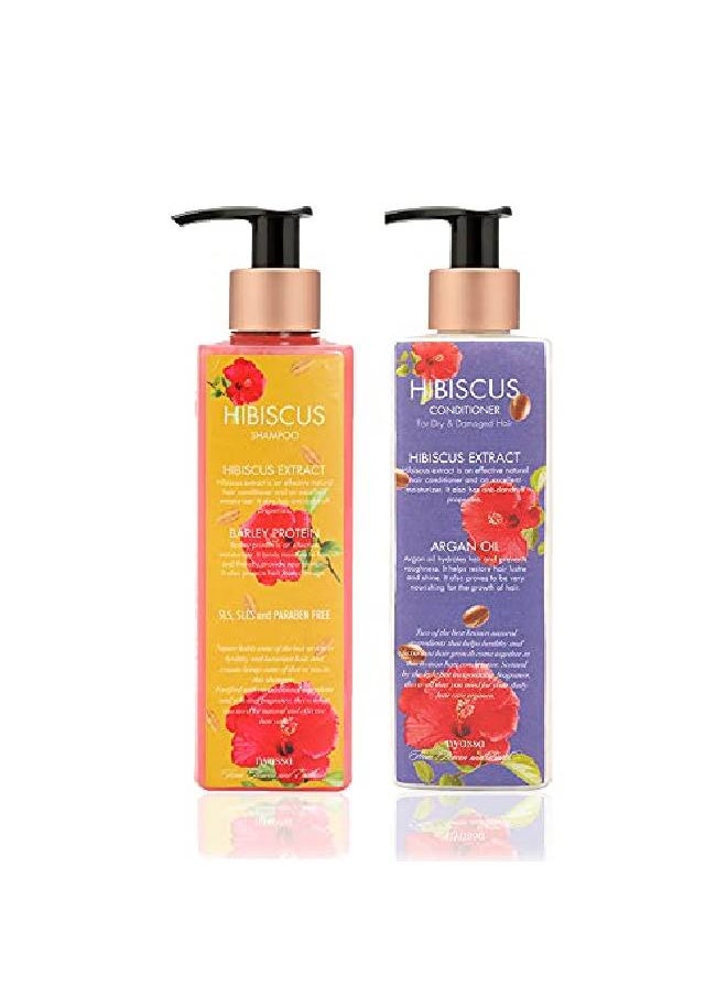 Nyassa Hibiscus Shampoo + Conditioner Hibiscus extract and Barley protein ideal for dry and damaged hair (250+265ml)  - Image 1