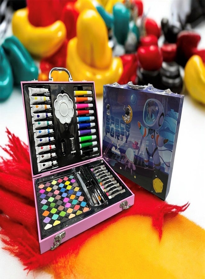 Feelhigh 85 pcs Art Set, Portable Drawing Painting Art Supplies, Gifts for Kids Girls Boys Teens Adults 6-8-9-12, Coloring Art Kit Gift Case: Crayons, Oil Pastels,Colored Pencils, Watercolors case - Image 3