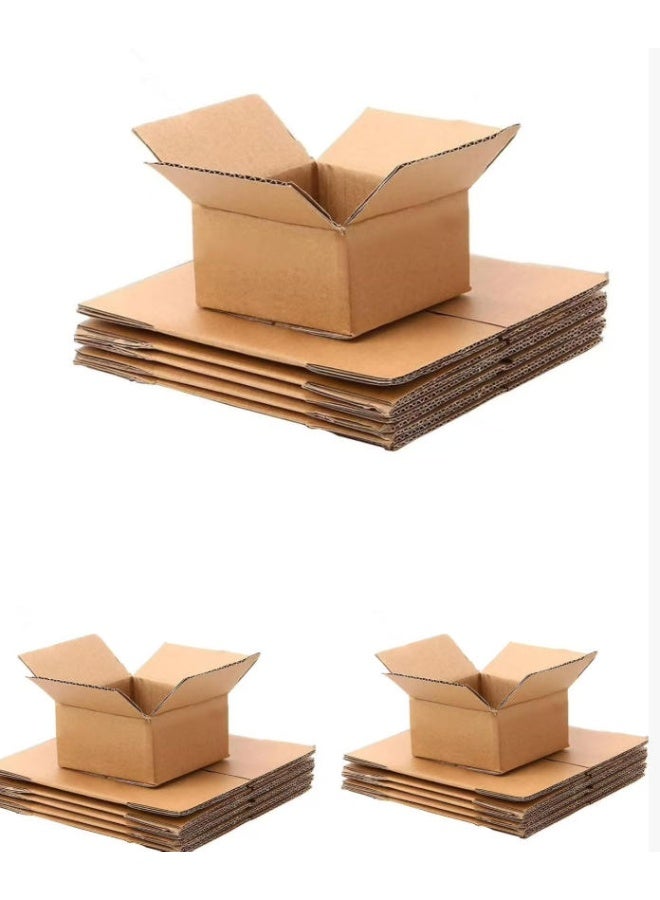 ١٥ عبوة، مقاس ١٥×١٥×٨ سم، صندوق كرتون بني اللون، صندوق شحن بريدي، صندوق شحن صغير، صندوق هدايا - Image 1