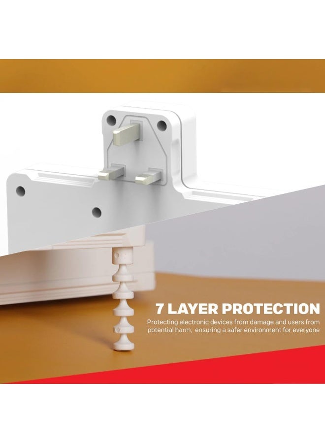 JAJEEK 3-Way Power Adapter Multi Plug Extension Extender Wall Charger Socket 3 Way Multiple Electrical Outlet Adaptor for Home & Office - Image 5