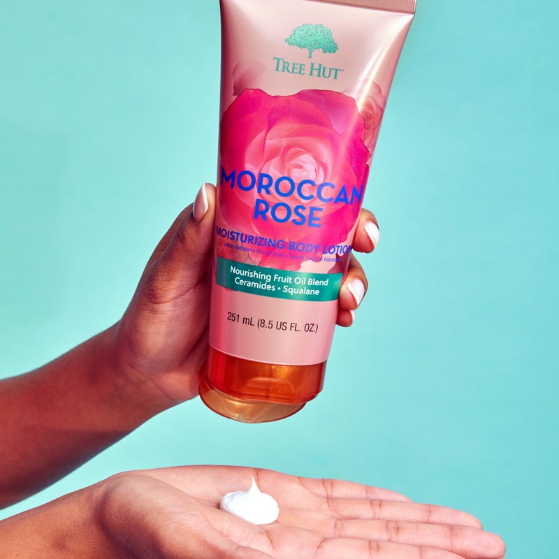 Tree Hut Moroccan Rose Moisturizing Body Lotion | Ceramide and Squalene Formula Helps Protect Skin | Long-lasting Hydration Leaves Skin Feeling Soft & Moisturized | 8.5 fl oz. - Image 2