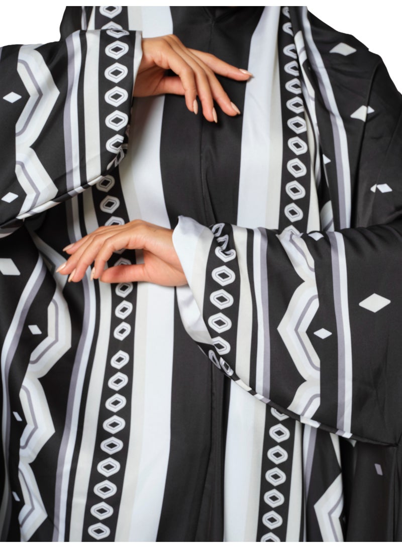 Sabr 'Nizwa' Prayer Dress With Travel Pouch, Black - Image 5