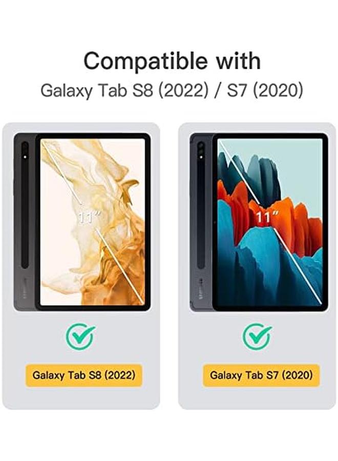 جي تيك حافظة لهاتف سامسونج جالاكسي تاب S8 2022 S7 2021 مقاس 11 بوصة مع حامل قلم S رفيع وحامل واقٍ للكمبيوتر اللوحي متعدد الزوايا باللون الأسود - Image 2