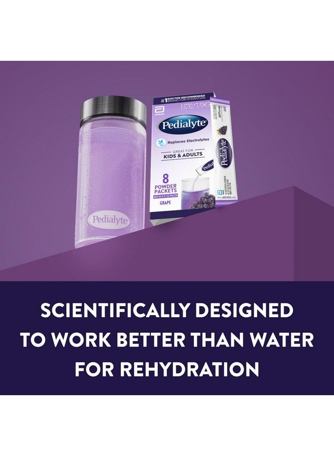 Pedialyte Electrolyte Powder, Hydration Drink for Kids & Adults, Grape, 8 Powder Packets - Image 4