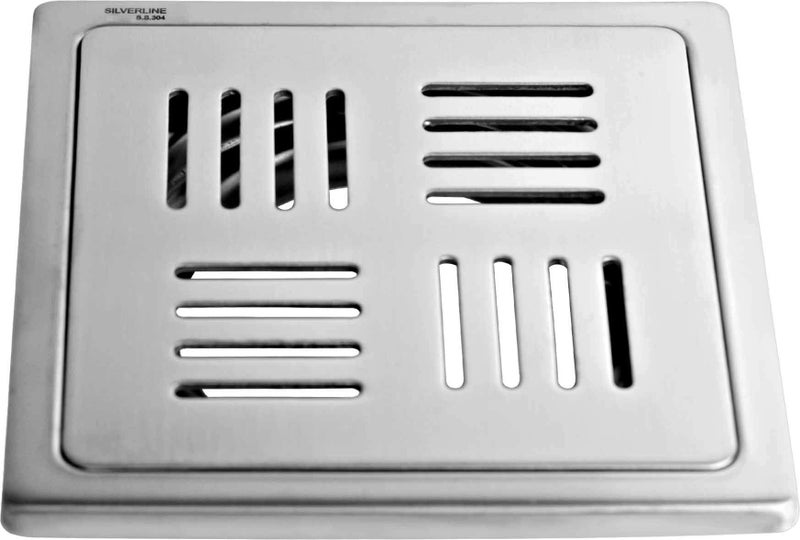 Silverline SILVER LINE Stainless Steel Bathroom Drain, Floor Jali, MATT Finish, Size 6" x 6" (Pack OF 1) - Image 2