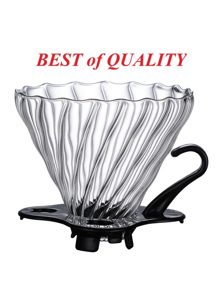 wncon Coffee Dripper V60 Size 02 – Clear |  Coffee dripper Brewer Funnel holding Filter for Specialty Pour Over. also known coffee dripper, coffee brewer , filter funnel or simply coffee funnel - Image 1