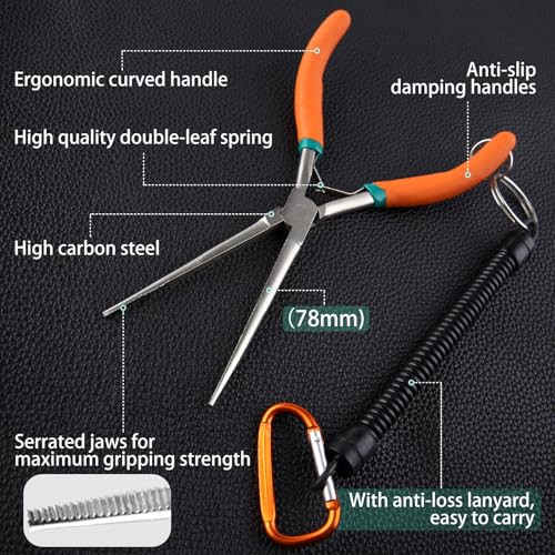 SPEEDWOX 7-Inch Long Reach Needle Nose Pliers with Teeth Extra Long Nose Precision Wire Looping Pliers Needle Remover Pliers for Hard to Reach Narrow Spaces Jewelry Making Tools Curved Handle - Image 3