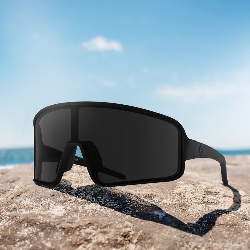 MAXJULI Polarized Sunglasses for Men Women, Windproof Outdoor Sports Cycling Running UV400 Protection Sun Glasses (Black/Gray Lens) - Image 4