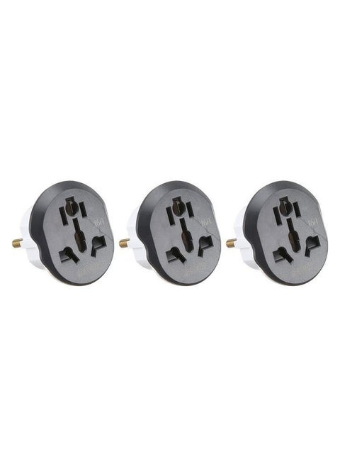 Three-outlet power plug for chargers, computers, and other electrical devices with a capacity of up to 16 amps (1 piece)