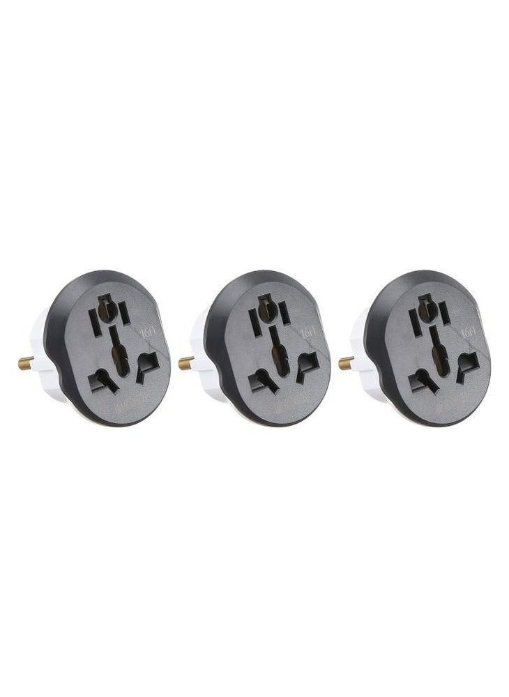 Generic Three-outlet power plug for chargers, computers, and other electrical devices with a capacity of up to 16 amps (1 piece) 