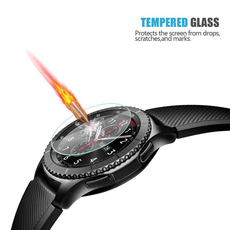 AKWOX (4-Pack) Compatible with for Gear S3 Tempered Glass Screen Protector, AKWOX [0.3mm 2.5D High Definition 9H] Clear Screen Protector for Samsung Gear S3 Frontier/Classic - Image 4