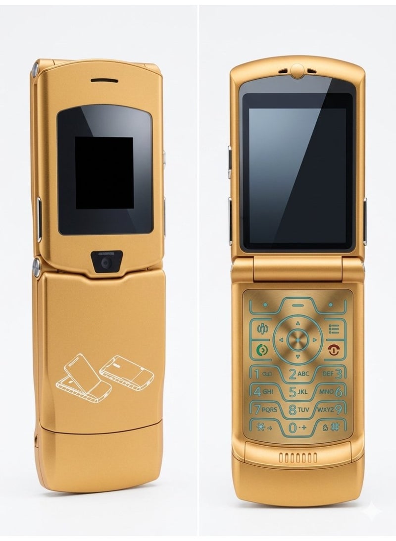 هاتف محمول Hope Classic Slim قابل للطي، يتميز بشاشتين ولوحة مفاتيح ملموسة وتصميم كلاسيكي قابل للطي.