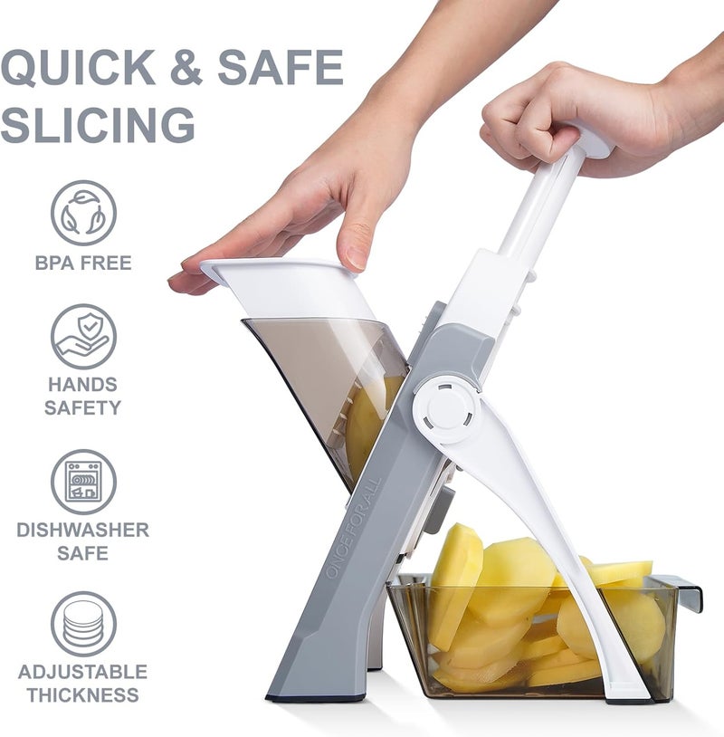 SupMaKin Safe Mandoline Slicer for Kitchen, Potato Slicer for Chips, Vegetable & Food Cutter,Thickness Adjustable 0.1-8 mm, Kitchen Faster Slice Artifact (Only Slicer) - Image 5