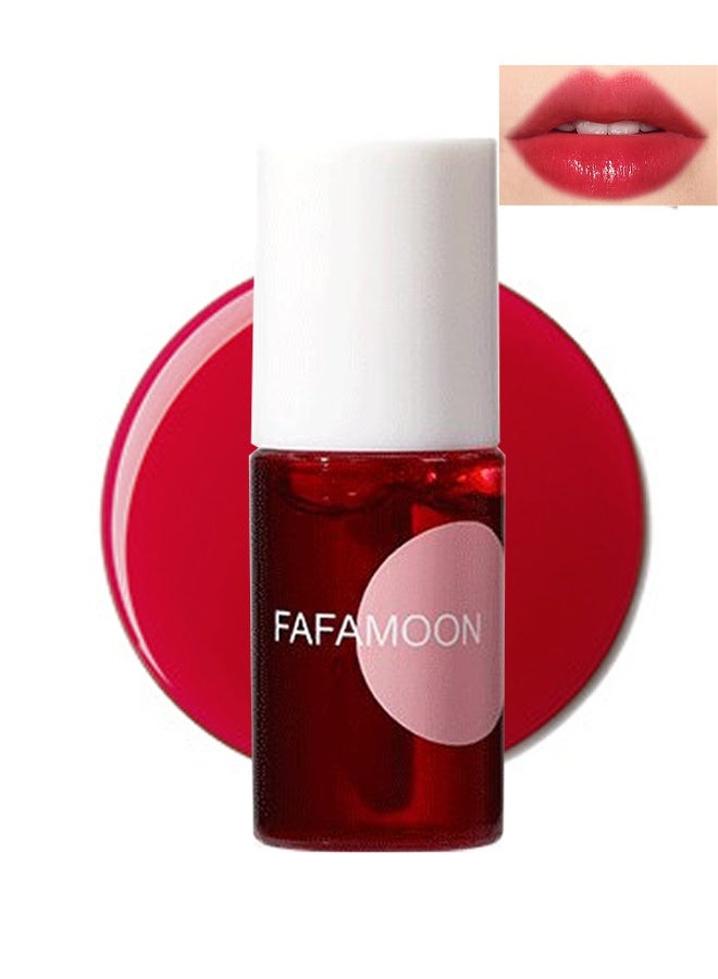 FAFAMOON Fruit Juice Lip Tint Lip Tint Stain, Mini Liquid Water Tint,Korean Lip Gloss Moisturizing Natural,Long Lasting Waterproof,Multi-Use Lip and Cheek Tint(Cherry) - Image 1